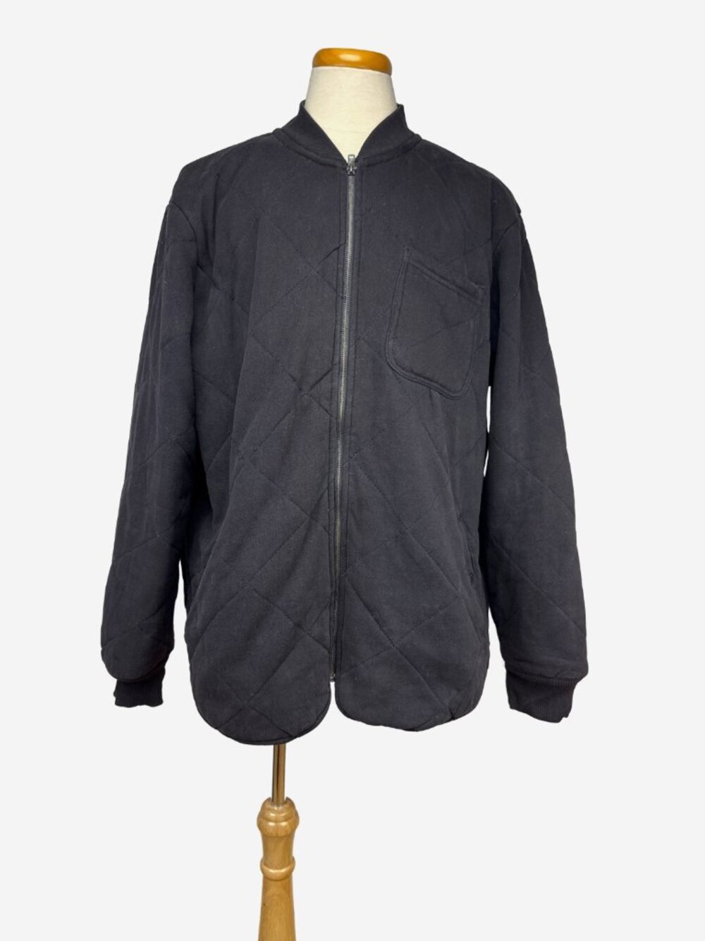 AMERICAN EAGLE VINTAGE Black Quilted Bomber Jacket Size XXL